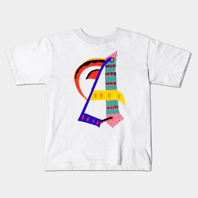 First Letter - A Kids T-Shirt by ezrawsmith